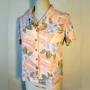 La Cabaña Hawaiian Shirt Light Pink L Vintage VLV Tiki